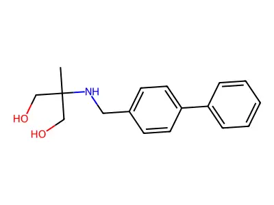 2-Methyl-2-[(4-phenylphenyl)methylamino]propane-1,3-diol structure