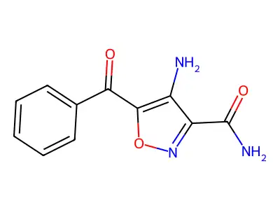 4-amino-5-benzoylisoxazole-3-carboxamide structure