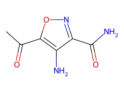 5-Acetyl-4-amino-1,2-oxazole-3-carboxamide structure