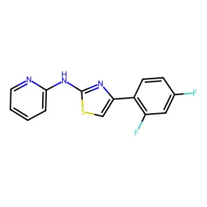 4-(2,4-difluorophenyl)-N-pyridin-2-yl-1,3-thiazol-2-amine structure