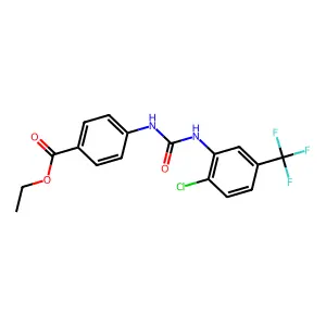 Ethyl 4-[[2-chloro-5-(trifluoromethyl)phenyl]carbamoylamino]benzoate structure