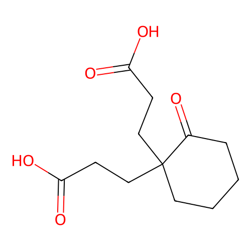 3-[1-(2-Carboxyethyl)-2-oxocyclohexyl]propanoic acid structure