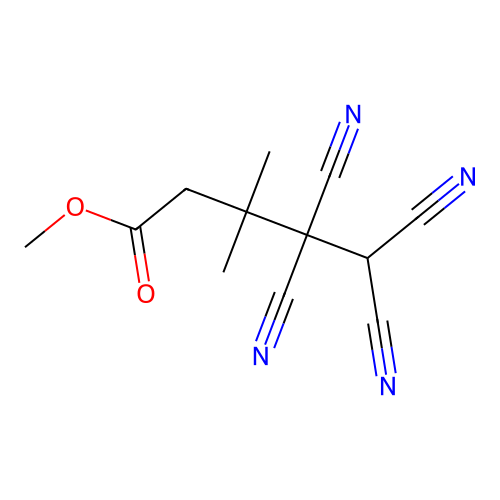 Methyl 4,4,5,5-tetracyano-3,3-dimethylpentanoate structure