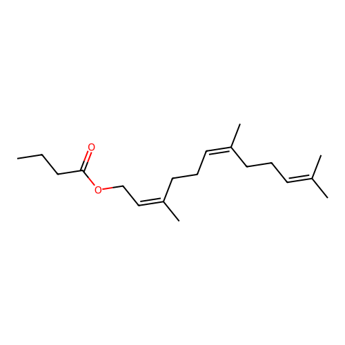 3,7,11-Trimethyldodeca-2,6,10-trienyl butanoate structure
