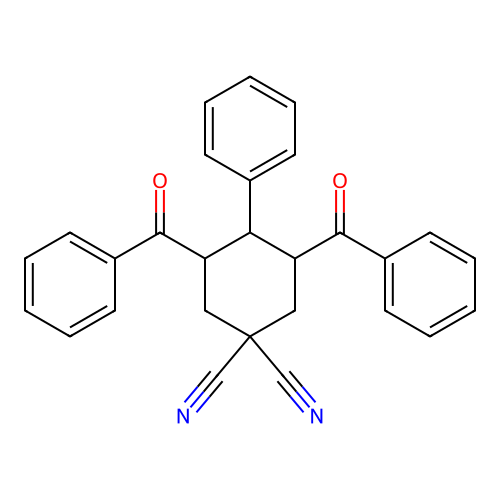 3,5-Dibenzoyl-4-phenylcyclohexane-1,1-dicarbonitrile structure