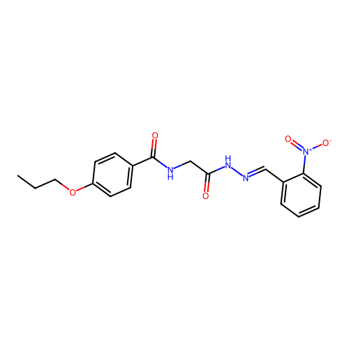 N-(2-(2-(2-Nitrobenzylidene)hydrazino)-2-oxoethyl)-4-propoxybenzamide structure
