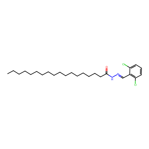 N-[(2,6-dichlorophenyl)methylideneamino]octadecanamide structure