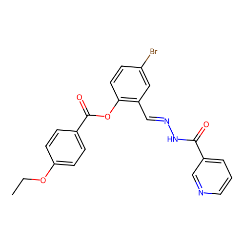 4-Bromo-2-(2-(3-pyridinylcarbonyl)carbohydrazonoyl)phenyl 4-ethoxybenzoate structure