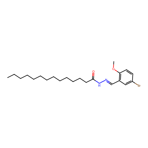 N-[(5-bromo-2-methoxyphenyl)methylideneamino]tetradecanamide structure