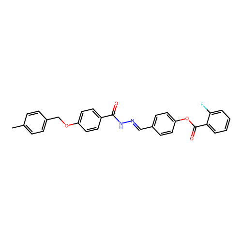 4-(2-(4-((4-Methylbenzyl)oxy)benzoyl)carbohydrazonoyl)phenyl 2-fluorobenzoate structure
