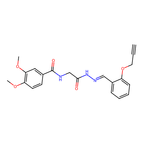 3,4-Dimethoxy-N-(2-oxo-2-(2-(2-(2-propynyloxy)benzylidene)hydrazino)ET)benzamide structure