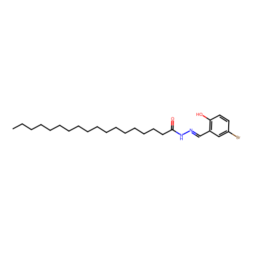 N-[(5-bromo-2-hydroxyphenyl)methylideneamino]octadecanamide structure