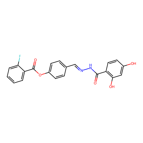4-(2-(2,4-Dihydroxybenzoyl)carbohydrazonoyl)phenyl 2-fluorobenzoate structure
