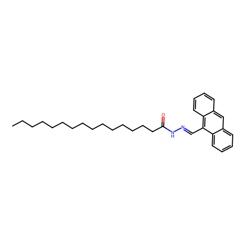 N-(anthracen-9-ylmethylideneamino)hexadecanamide structure