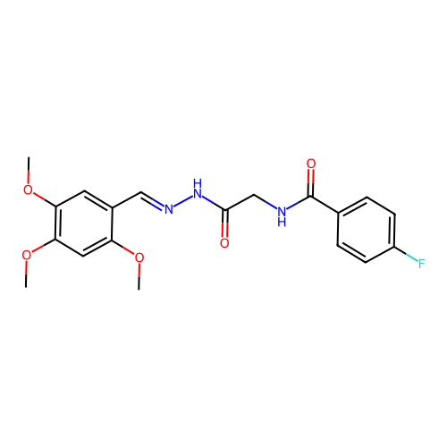 4-Fluoro-N-(2-oxo-2-(2-(2,4,5-trimethoxybenzylidene)hydrazino)ethyl)benzamide structure