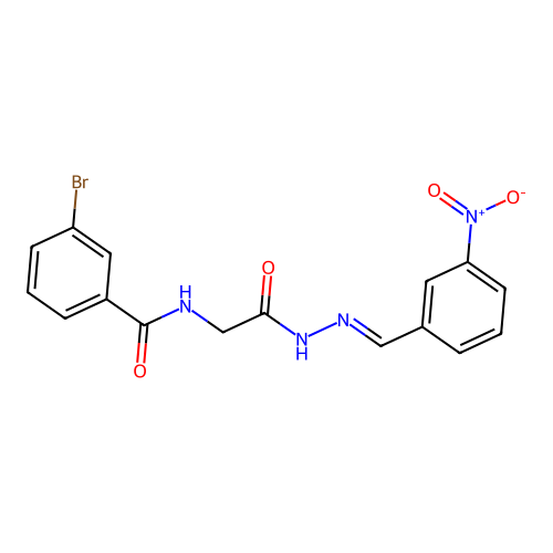 3-Bromo-N-(2-(2-(3-nitrobenzylidene)hydrazino)-2-oxoethyl)benzamide structure
