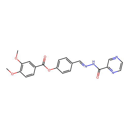 4-(2-(2-Pyrazinylcarbonyl)carbohydrazonoyl)phenyl 3,4-dimethoxybenzoate structure
