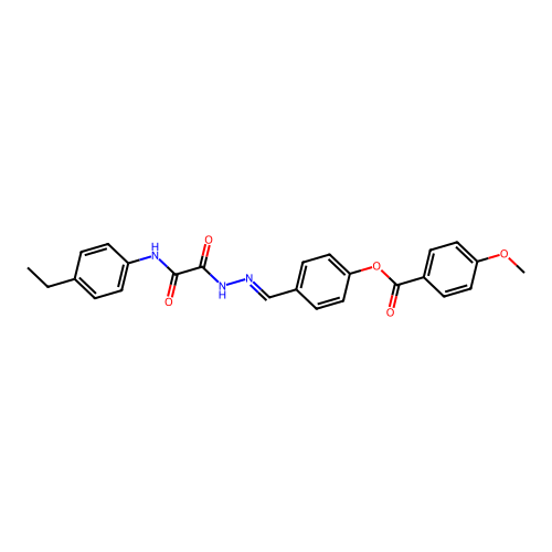 [4-[[[(4-ethylphenyl)carbamoylformyl]hydrazinylidene]methyl]phenyl] 4-methoxybenzoate structure