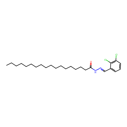 N-[(2,3-dichlorophenyl)methylideneamino]octadecanamide structure