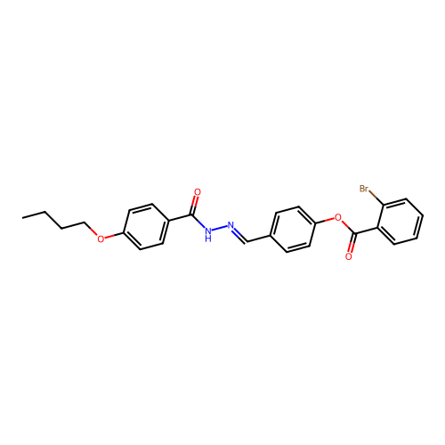 [4-[[(4-Butoxybenzoyl)hydrazinylidene]methyl]phenyl] 2-bromobenzoate structure