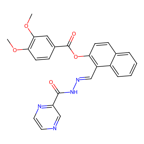 1-(2-(2-Pyrazinylcarbonyl)carbohydrazonoyl)-2-naphthyl 3,4-dimethoxybenzoate structure