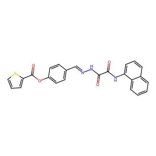 [4-[[(naphthalen-1-ylcarbamoylformyl)hydrazinylidene]methyl]phenyl] Thiophene-2-carboxylate structure