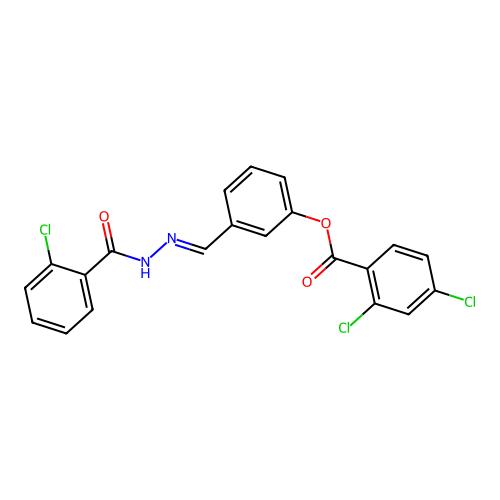 [3-[[(2-Chlorobenzoyl)hydrazinylidene]methyl]phenyl] 2,4-dichlorobenzoate structure