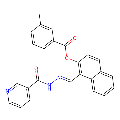 1-(2-(3-Pyridinylcarbonyl)carbohydrazonoyl)-2-naphthyl 3-methylbenzoate structure