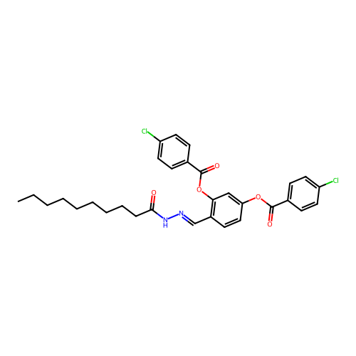 5-((4-Chlorobenzoyl)oxy)-2-(2-decanoylcarbohydrazonoyl)phenyl 4-chlorobenzoate structure