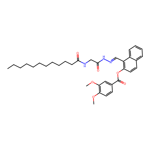 1-(2-((Dodecanoylamino)acetyl)carbohydrazonoyl)-2-naphthyl 3,4-dimethoxybenzoate structure