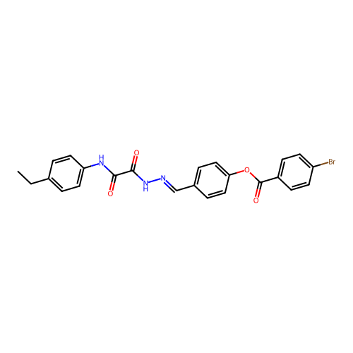 4-(2-((4-Ethylanilino)(oxo)acetyl)carbohydrazonoyl)phenyl 4-bromobenzoate structure