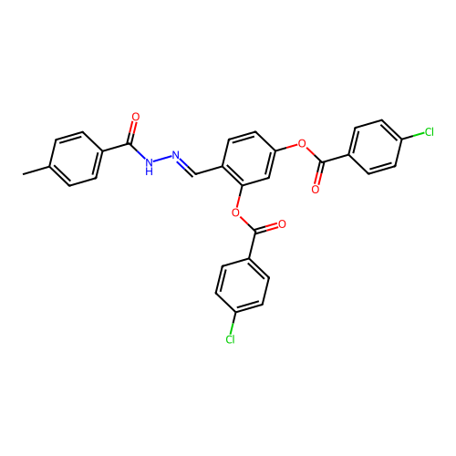 5-((4-Chlorobenzoyl)oxy)-2-(2-(4-methylbenzoyl)carbohydrazonoyl)PH 4-CL-benzoate structure