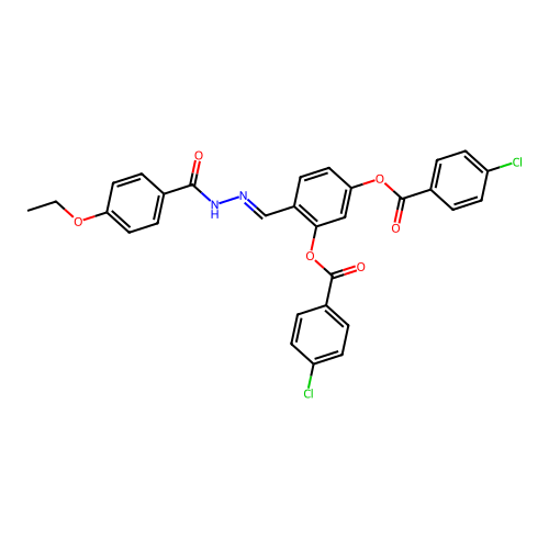 5-((4-Chlorobenzoyl)oxy)-2-(2-(4-ethoxybenzoyl)carbohydrazonoyl)PH 4-CL-benzoate structure