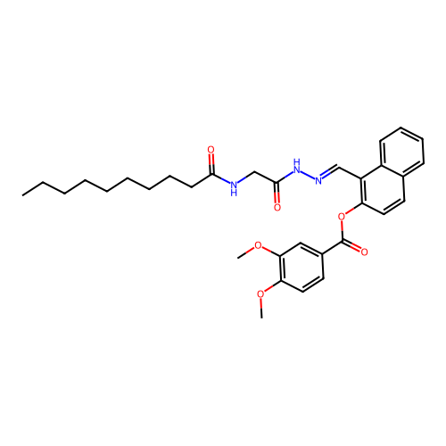 1-(2-((Decanoylamino)acetyl)carbohydrazonoyl)-2-naphthyl 3,4-dimethoxybenzoate structure