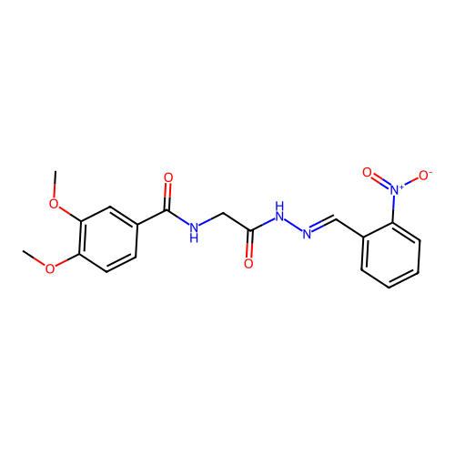 3,4-Dimethoxy-N-(2-(2-(2-nitrobenzylidene)hydrazino)-2-oxoethyl)benzamide structure