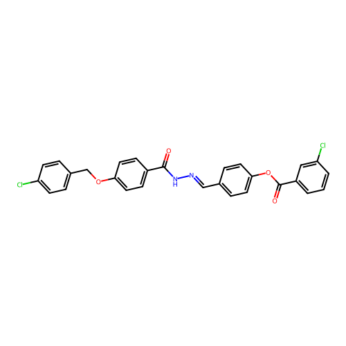 4-(2-(4-((4-Chlorobenzyl)oxy)benzoyl)carbohydrazonoyl)phenyl 3-chlorobenzoate structure