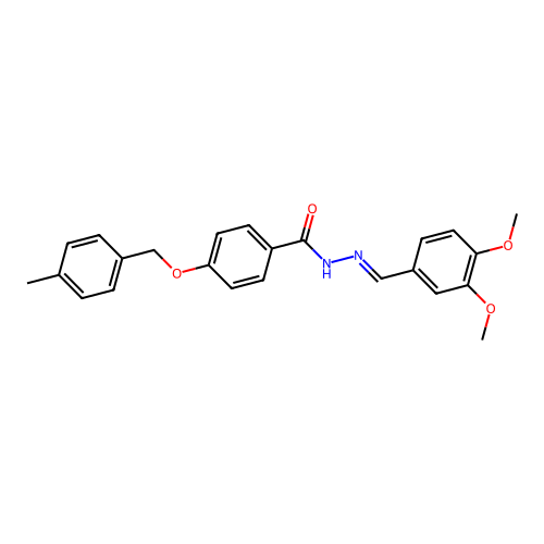 N'-(3,4-Dimethoxybenzylidene)-4-((4-methylbenzyl)oxy)benzohydrazide structure