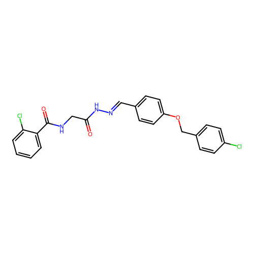 2-CL-N-(2-(2-(4-((4-Chlorobenzyl)oxy)benzylidene)hydrazino)-2-oxoethyl)benzamide structure