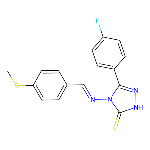 5-(4-F-PH)-4-((4-(Methylthio)benzylidene)amino)-4H-1,2,4-triazole-3-thiol structure
