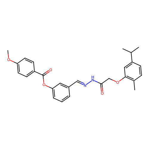 3-(2-((5-Isopropyl-2-methylphenoxy)AC)carbohydrazonoyl)phenyl 4-methoxybenzoate structure