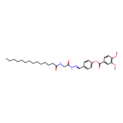 4-(2-((Tetradecanoylamino)acetyl)carbohydrazonoyl)phenyl 3,4-dimethoxybenzoate structure