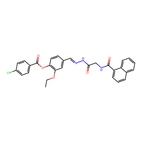 2-Ethoxy-4-(2-((1-naphthoylamino)acetyl)carbohydrazonoyl)phenyl 4-chlorobenzoate structure