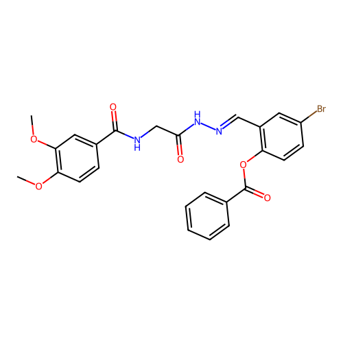 4-BR-2-(2-(((3,4-Dimethoxybenzoyl)amino)acetyl)carbohydrazonoyl)phenyl benzoate structure