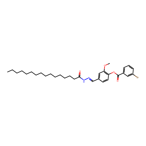 [4-[(Hexadecanoylhydrazinylidene)methyl]-2-methoxyphenyl] 3-bromobenzoate structure