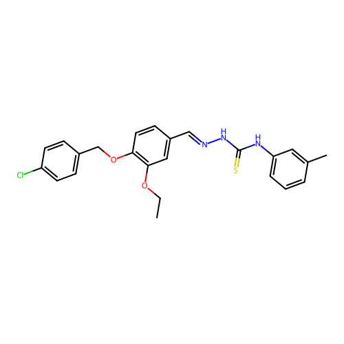 4-((4-Chlorobenzyl)oxy)-3-ethoxybenzaldehyde N-(3-methylphenyl)thiosemicarbazone structure
