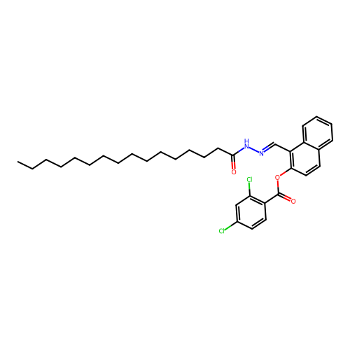 [1-[(Hexadecanoylhydrazinylidene)methyl]naphthalen-2-yl] 2,4-dichlorobenzoate structure