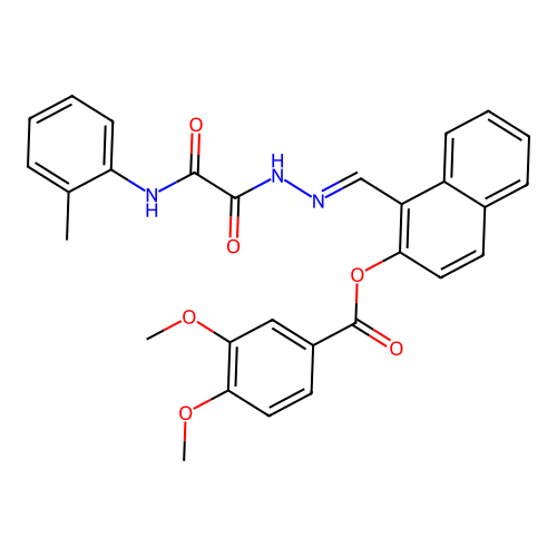 1-(2-(Oxo(2-toluidino)acetyl)carbohydrazonoyl)-2-naphthyl 3,4-dimethoxybenzoate structure