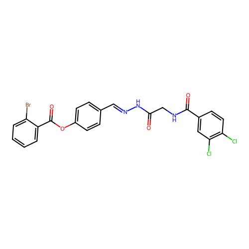 [4-[[[2-[(3,4-dichlorobenzoyl)amino]acetyl]hydrazinylidene]methyl]phenyl] 2-bromobenzoate structure