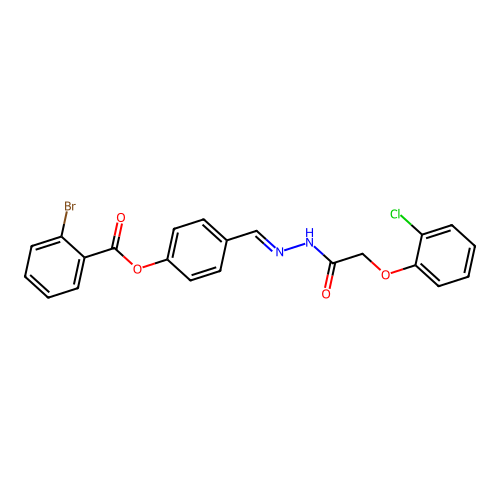4-((E)-{2-[2-(2-chlorophenoxy)acetyl]hydrazono}methyl)phenyl 2-bromobenzoate structure