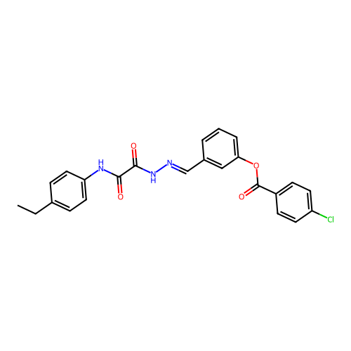 3-(2-((4-Ethylanilino)(oxo)acetyl)carbohydrazonoyl)phenyl 4-chlorobenzoate structure
